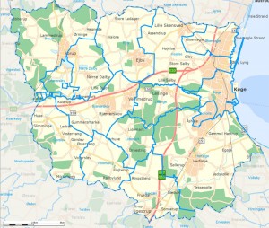 Sognekort, Køge Kommune. Klik for stor version Sognekort, Køge Kommune. Klik for stor version